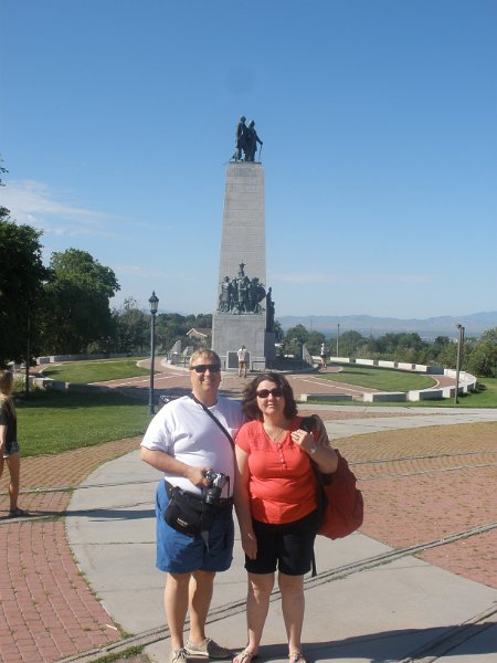 Trip (9).JPG - Ken and Sharon in front of the Pioneer Monument, Salt Lake City